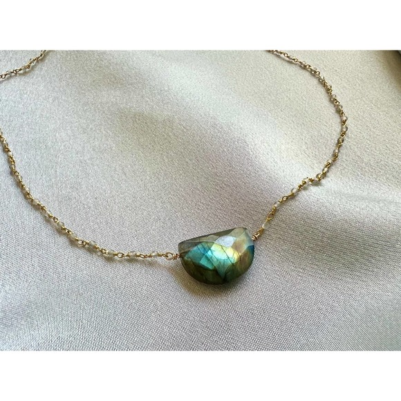 *Sloane* Labradorite Gemstone Rosary Choker - Picture 1 of 6